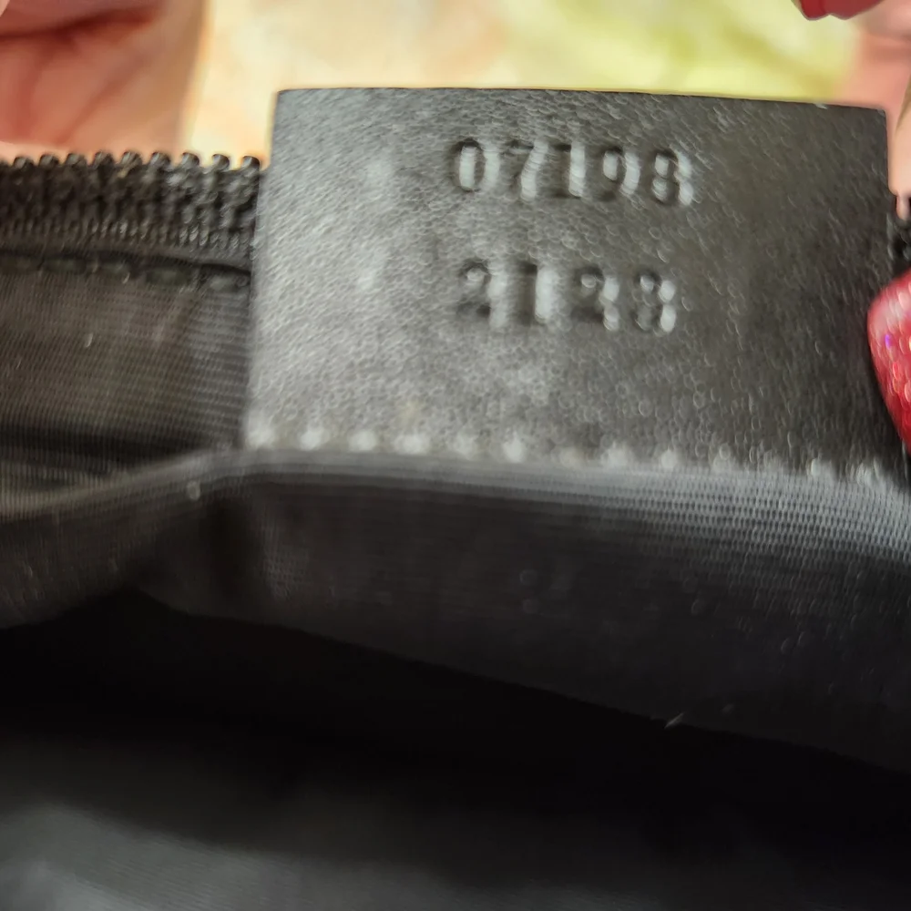 Gucci Signature Canvas Brown & Black Wristlet Clutch